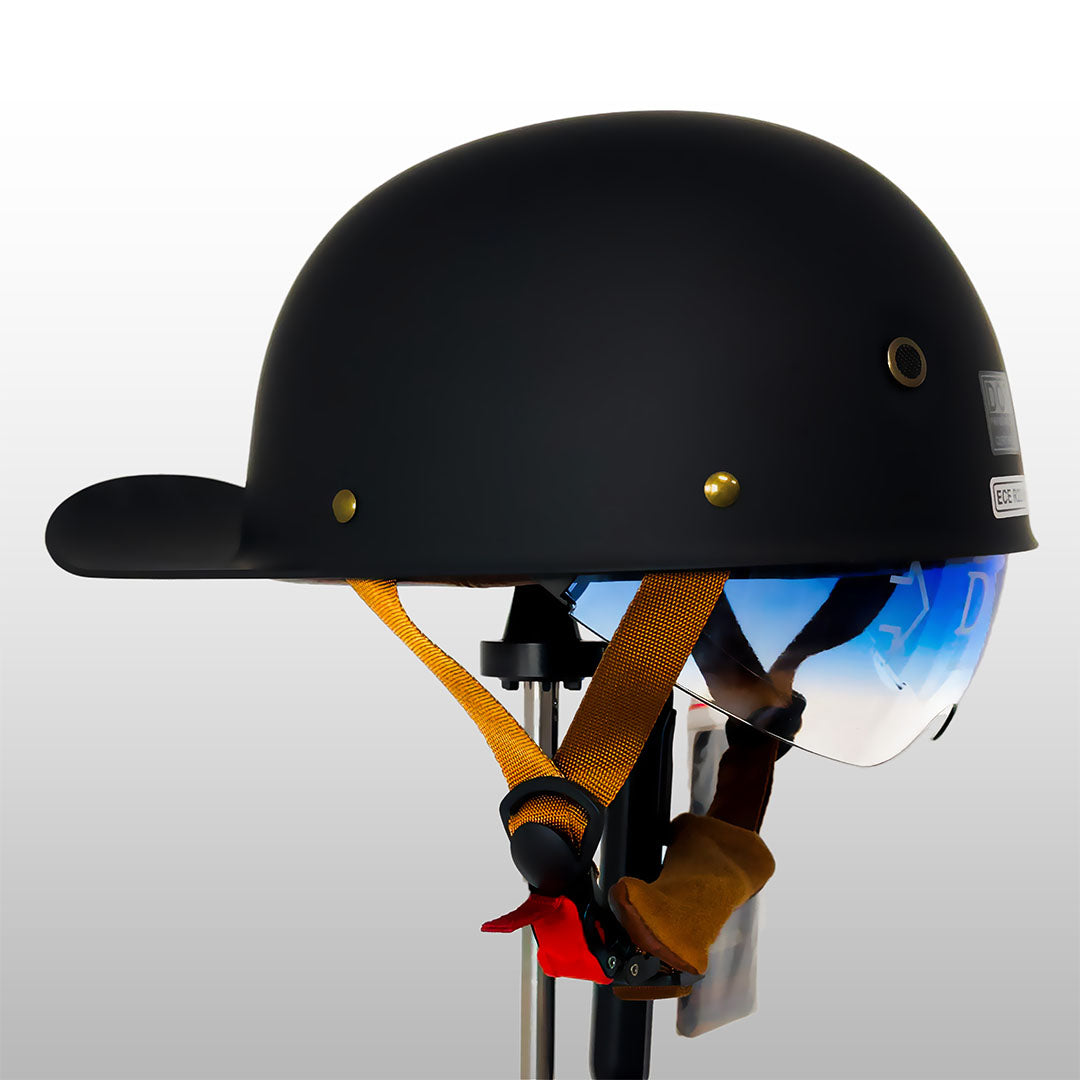 ECE/DOT-godkjent motorsykkelhjelm, menns baseballcap-stil; perfekt for hverdagsbruk.