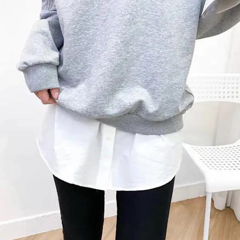 Bluse extender med spisskant for kvinner, et elegant tilbehør for å forlenge og pynte topper.