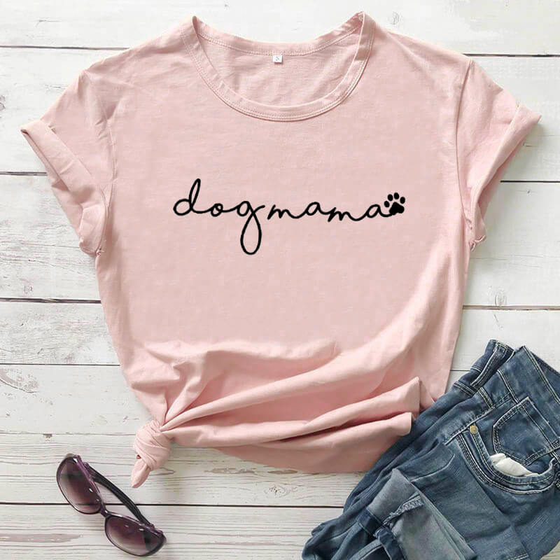 Gave til hundemamma: myk t-skjorte med unikt Dog Mama-motiv, perfekt for dyrevenner.