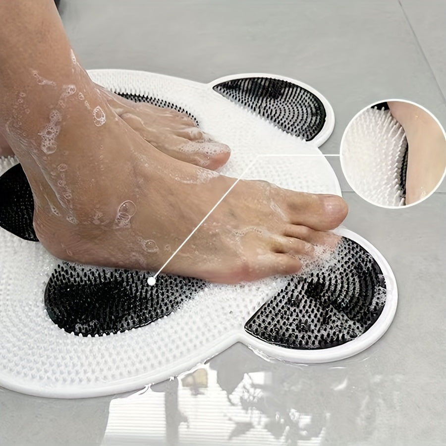 Sklisikker dusjmatte med massasjefunksjon i hvit farge, gir trygt og hygienisk underlag i dusj/badekar.