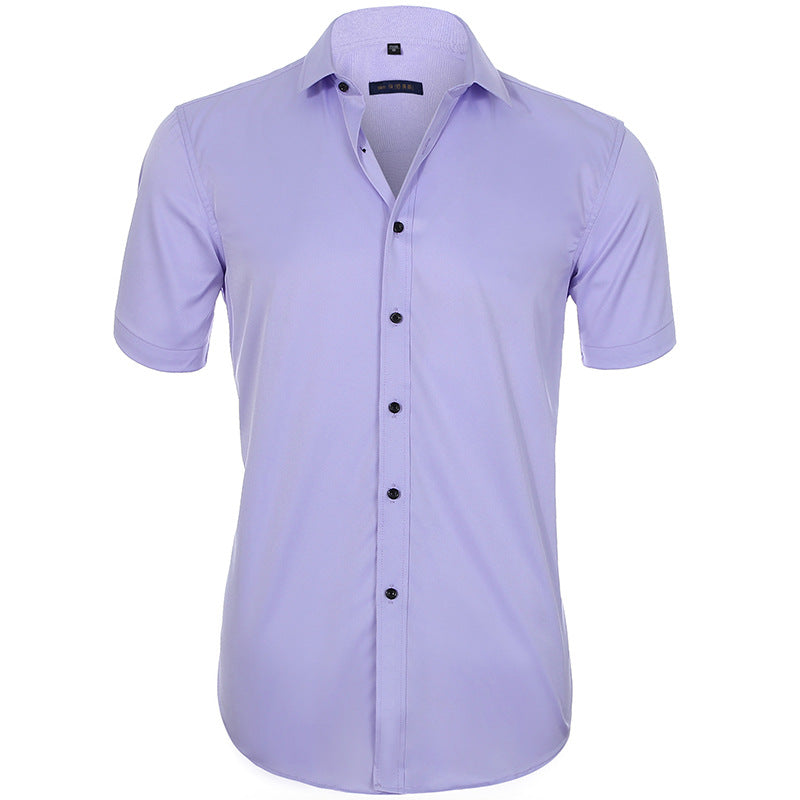 Klassisk hvit kortermet herreskjorte, business casual, rynkefri og med stretch. Pustende materiale.