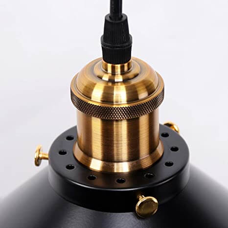 Unik designlampe, justerbar industriell retro pendellampe i svart metall.