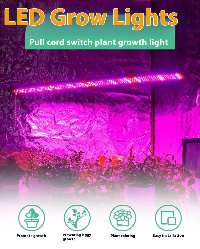 Nærbilde av LED-panel med fullspektrum vekstlys for sunn innendørs plantevekst og optimal fotosyntese.