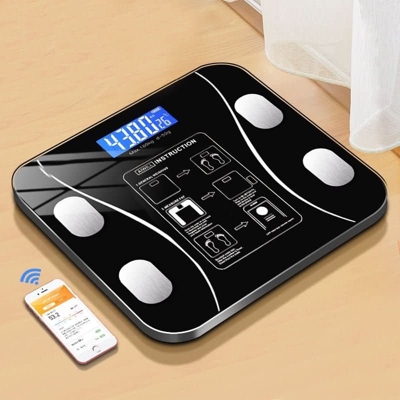 Digital helsevekt med app for å følge din helse, perfekt for treningsverktøy og kroppsanalyse.
