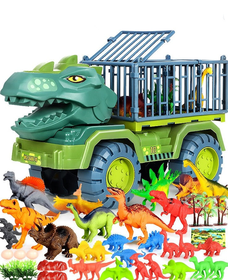 Interaktiv dinosaur lastebil for barn, med flere dinosaurfigurer for fantasifull lek og spennende eventyr.