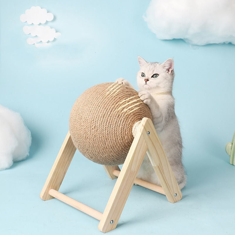 Aktivitetsleke for katt: snurrende treleke med kloreflate og ball for timer med underholdning for kjæledyret ditt.