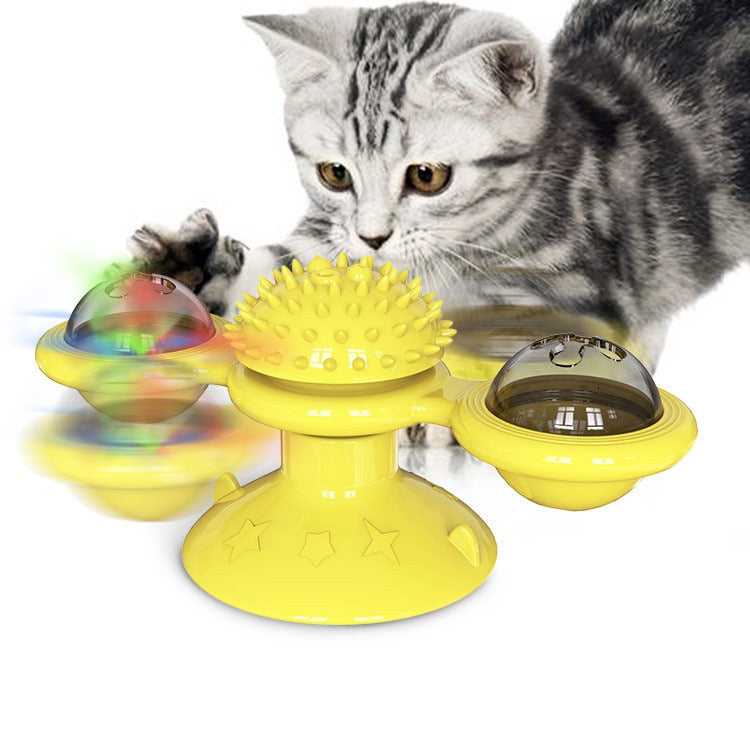Katteleke med roterende vindmølle som engasjerer katten din for lek og aktivitet.