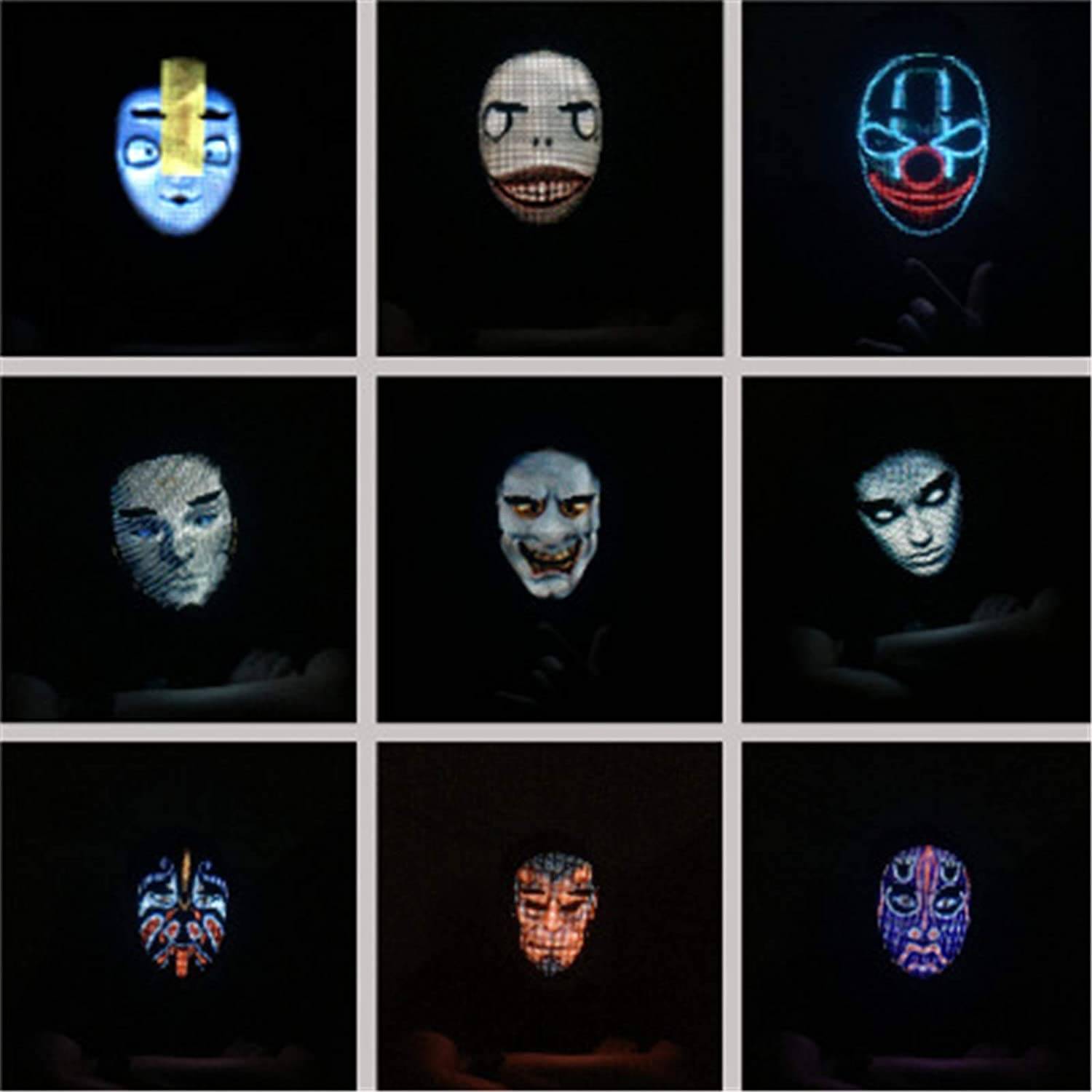 Futuristisk LED-maske med Bluetooth-kontroll, perfekt for cosplay og temafester. En ekte digitalmaske.
