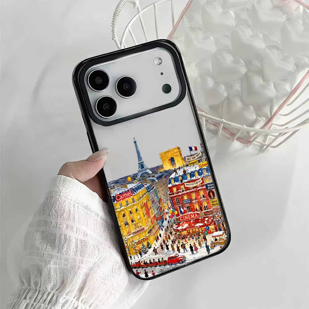 Beskyttende iPhone deksel med snøutsikt, perfekt for deg som elsker vinter og design.