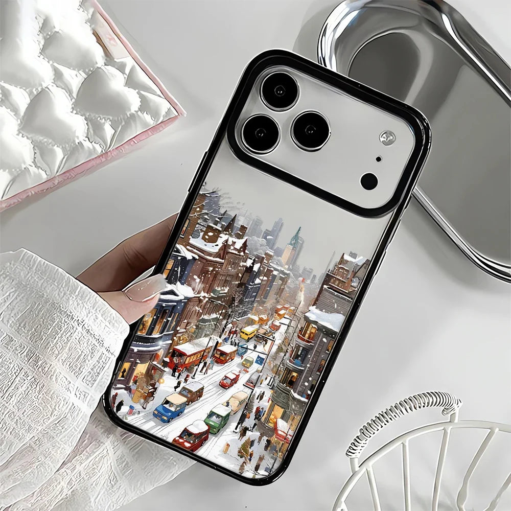 Støtsikkert iPhone deksel med unikt snølandskap motiv og solid mobilbeskyttelse.