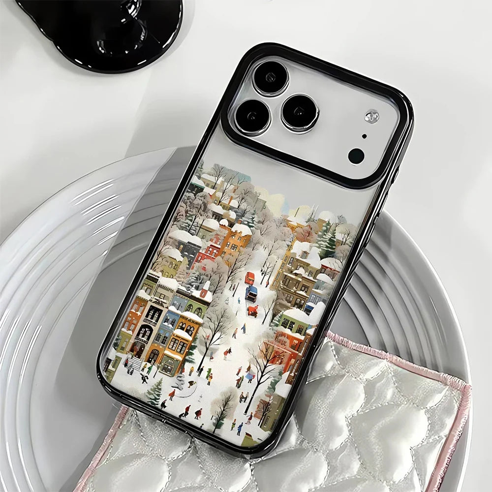 Unikt iPhone deksel med detaljert snømotiv, robust beskyttelse og god grip.