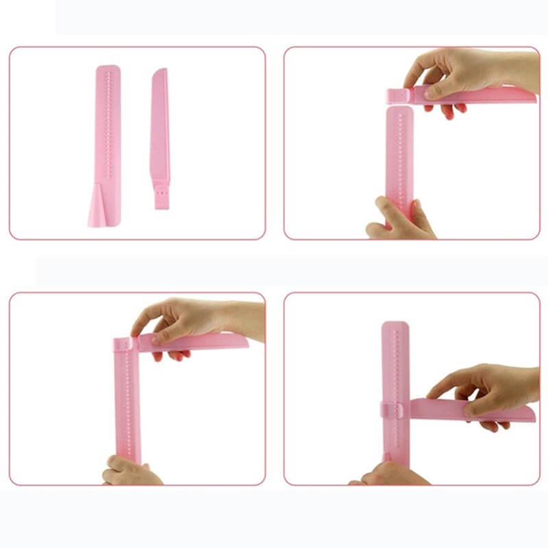 Ergonomisk justerbar kakeskraper som gjør kakedekorering raskere og enklere.