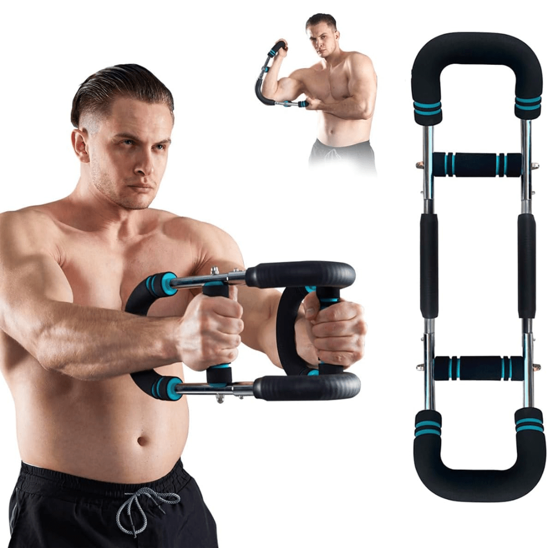 Justerbar treningsstang for arm- og brysttrening. Perfekt for styrketrening, muskeltrening hjemme.