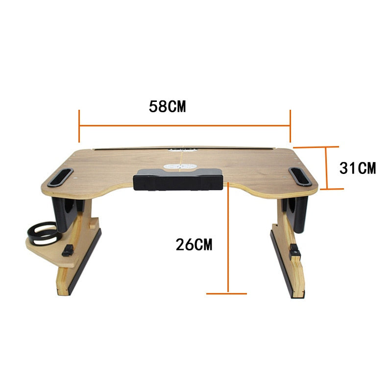 Justerbart laptopbord i massivt tre, et essensielt kontorutstyr for ergonomisk komfort på hjemmekontoret.
