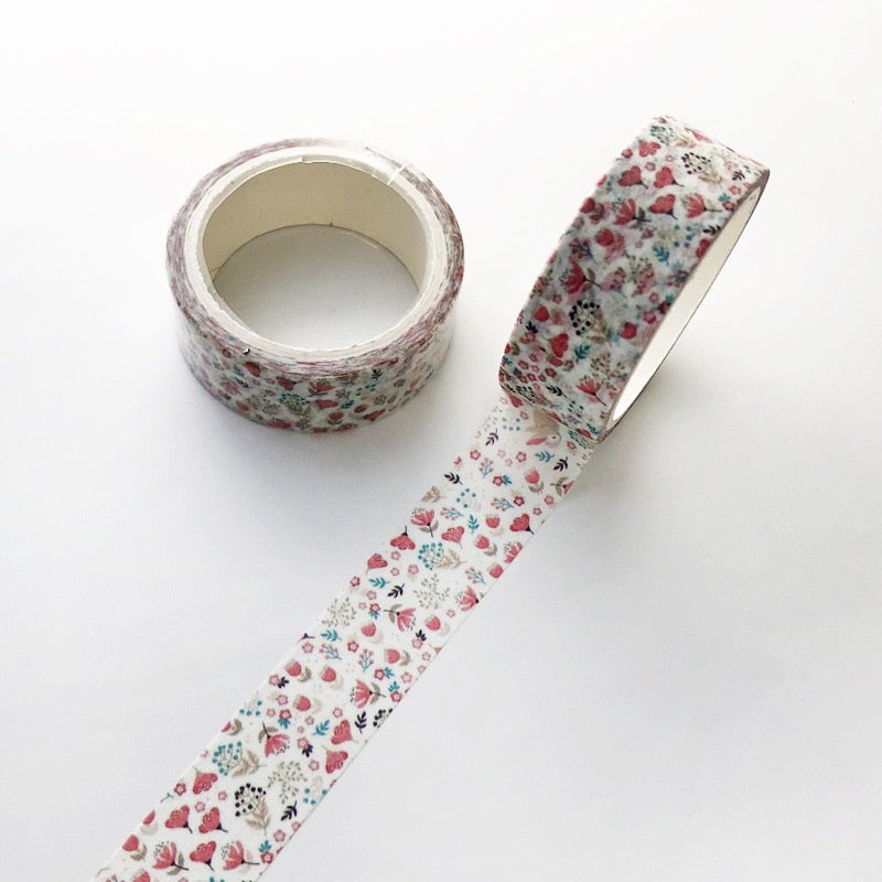 Kreativt washi-tape sett, perfekt for journalføring, scrapbooking og dekorering av kontorrekvisita.