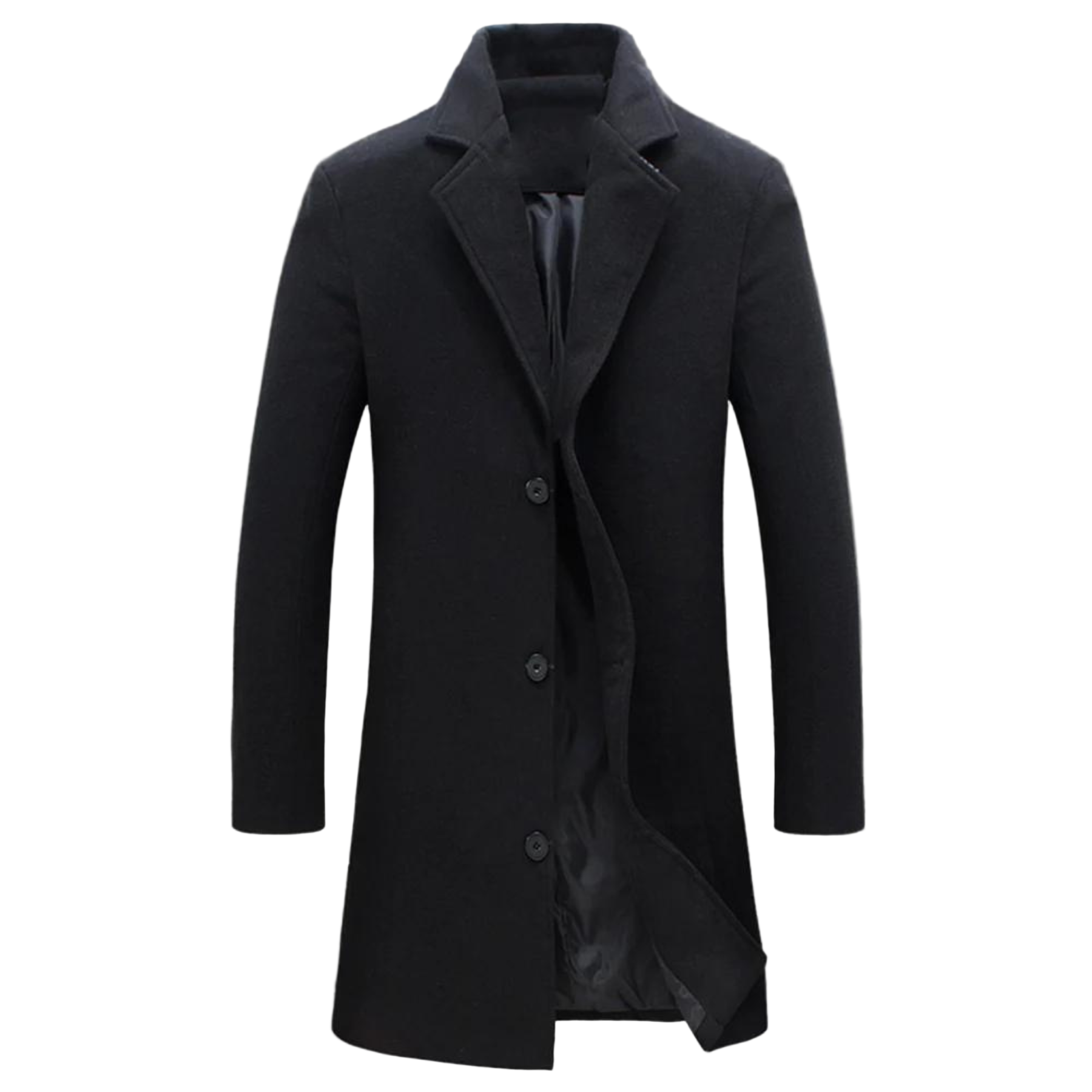 Klassische Herren-Winterjacke aus Wolle, elegant, wasserabweisend, für Herbst und Winter.
