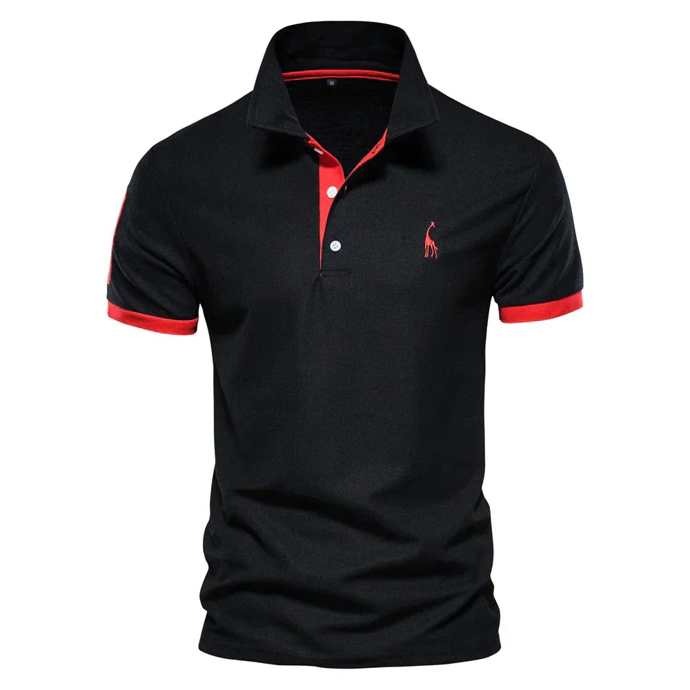 Moderne herre polo skjorte med avslappet stil, egnet for både jobb og fritid.