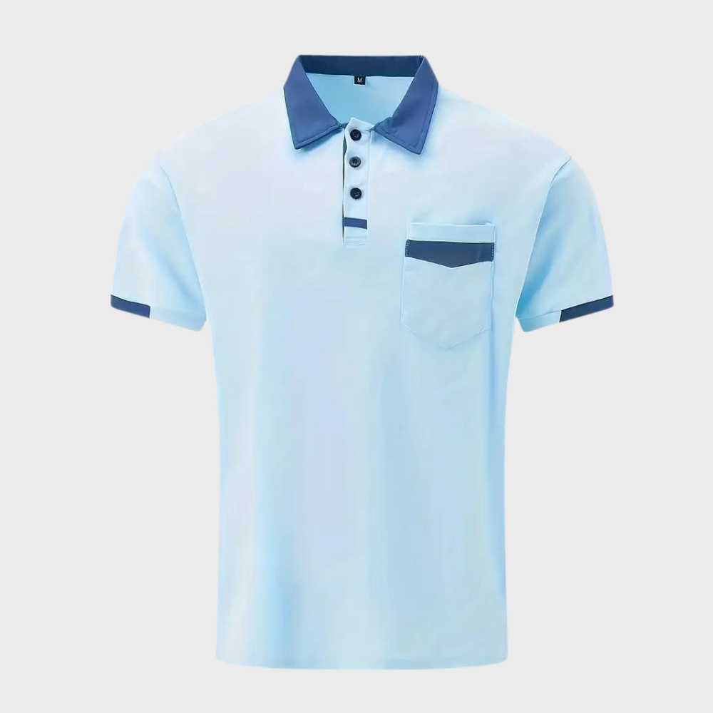 Klassisk herre polo med behagelig passform. Pustende polyester for en fresh følelse hele dagen.