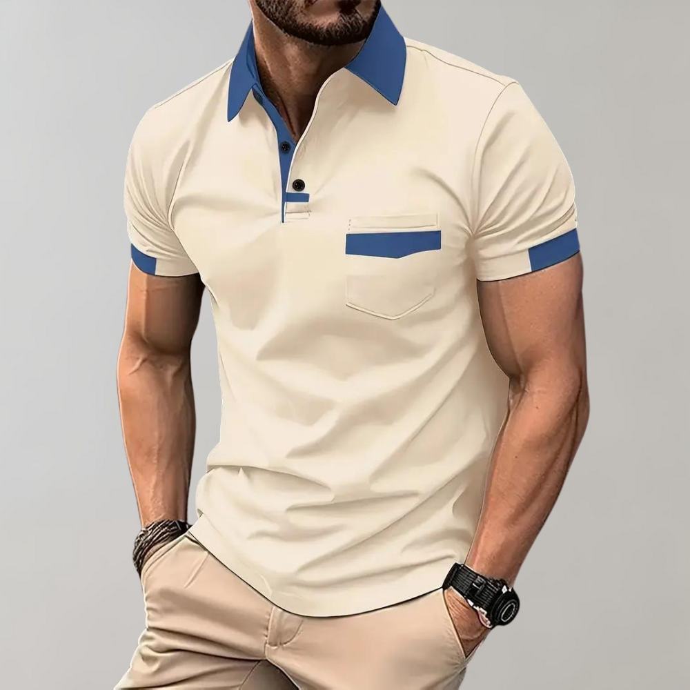Stilfull herre polo for elegant komfort. Myk polyester skjorte til fritid og hverdag.