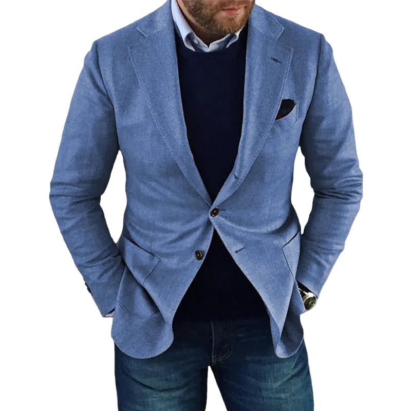 Klassisk herreblazer i tidløst design, perfekt for kontor, fest og smart casual stil.