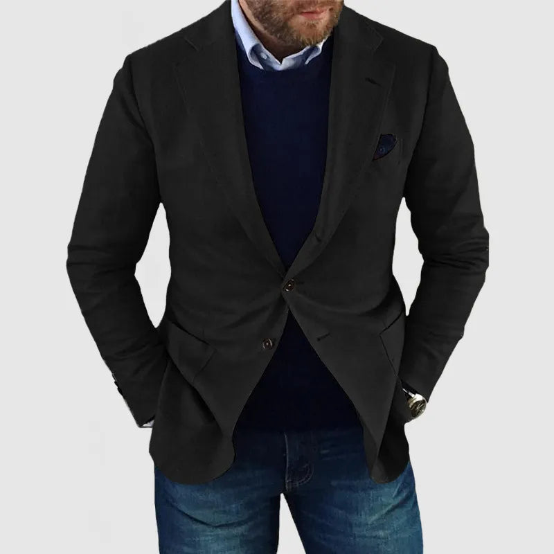 Komfortabel herreblazer i klassisk stil, essensiell for en komplett business- eller smart casual garderobe.