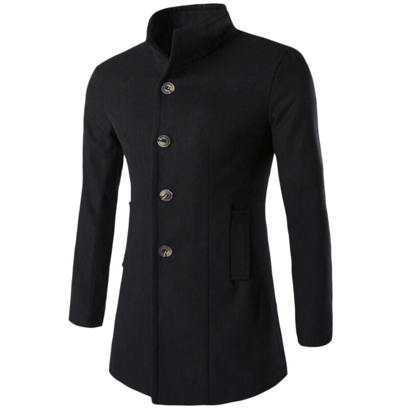 Allsidig mørkegrå trenchcoat for menn. Perfekt høstjakke og elegant ytterplagg som passer alle anledninger.