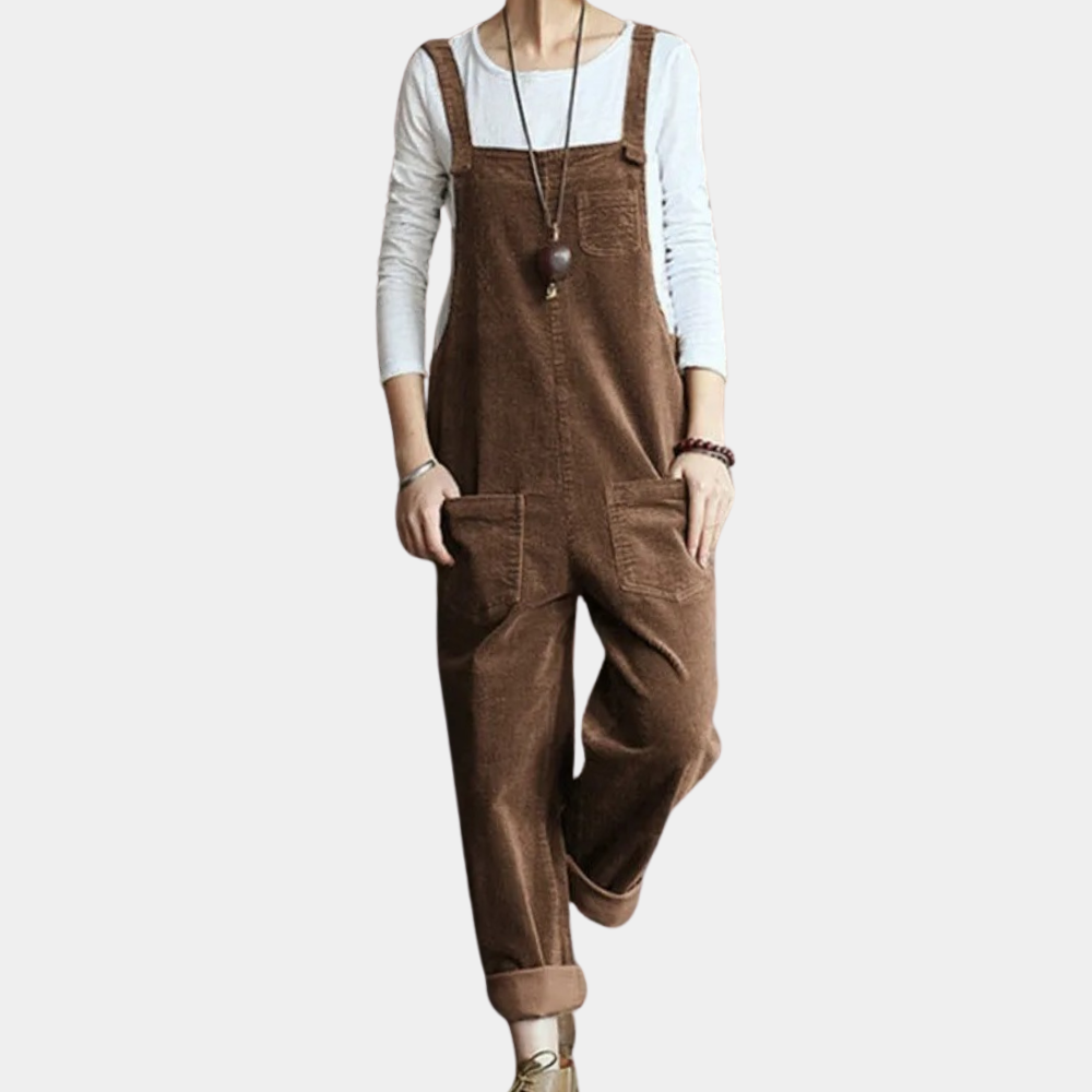 Komfortabel og stilfull damejumpsuit med løs passform, en trendy heldress ideell for vår- og sommermåneder.