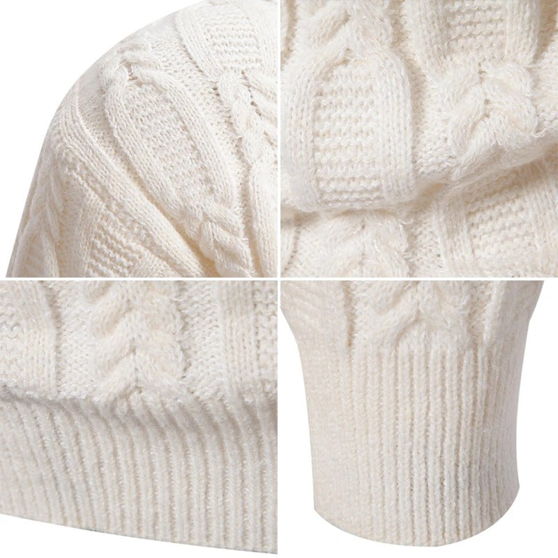 Brettet fritidsgenser for menn. Dyp blå, essensiell og komfortabel overdel for casual stil.