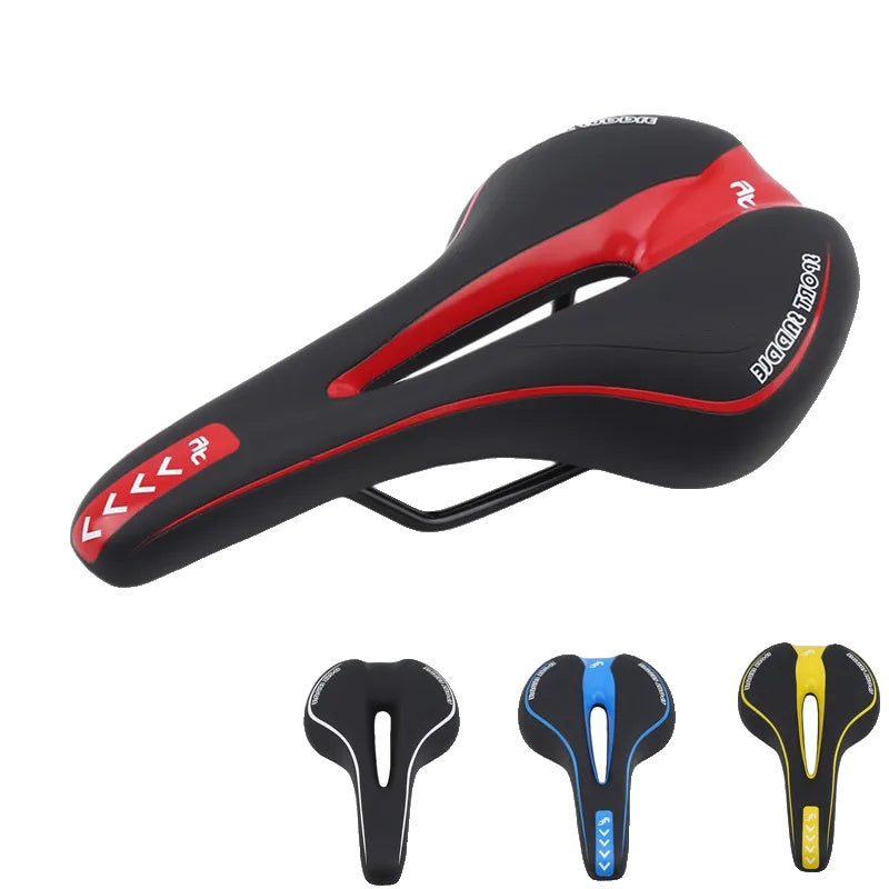 Ergonomisk unisex sykkelsadel for optimal trykkavlastning og komfort under sykling.
