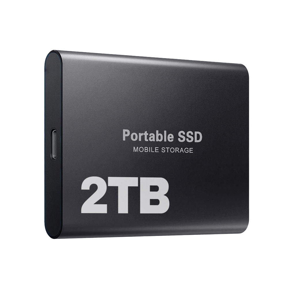 Kompakt ekstern SSD harddisk for rask lagring og enkel filoverføring, ideell for bærbare datamaskiner og Mac.