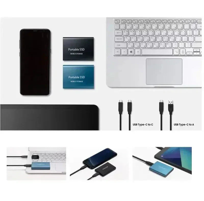 Elegant og kompakt ekstern SSD som leverer lynrask ytelse for lagring og backup av data på PC og Mac.