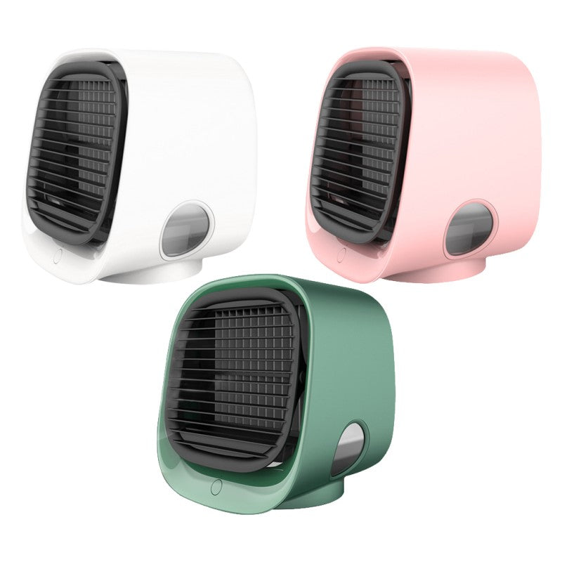 Moderne stillegående luftkjøler og luftfukter med LED-lys, perfekt for komfortabel kjøling i sommer. Bærbar.