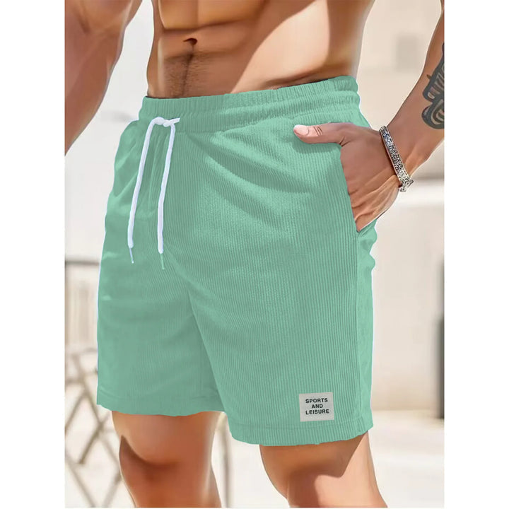 Avslappede kordfløyels shorts for herre med snøring, ideell for casual sommerantrekk.