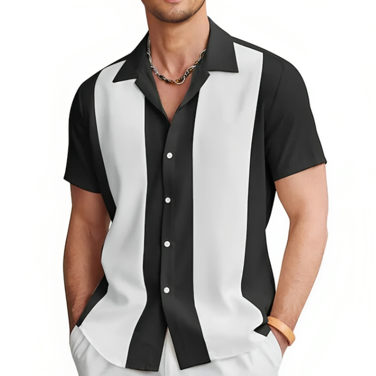 Casual herreskjorte i polyester, pustende og lett for optimal komfort. Ideell som strandklær eller fritidsskjorte.