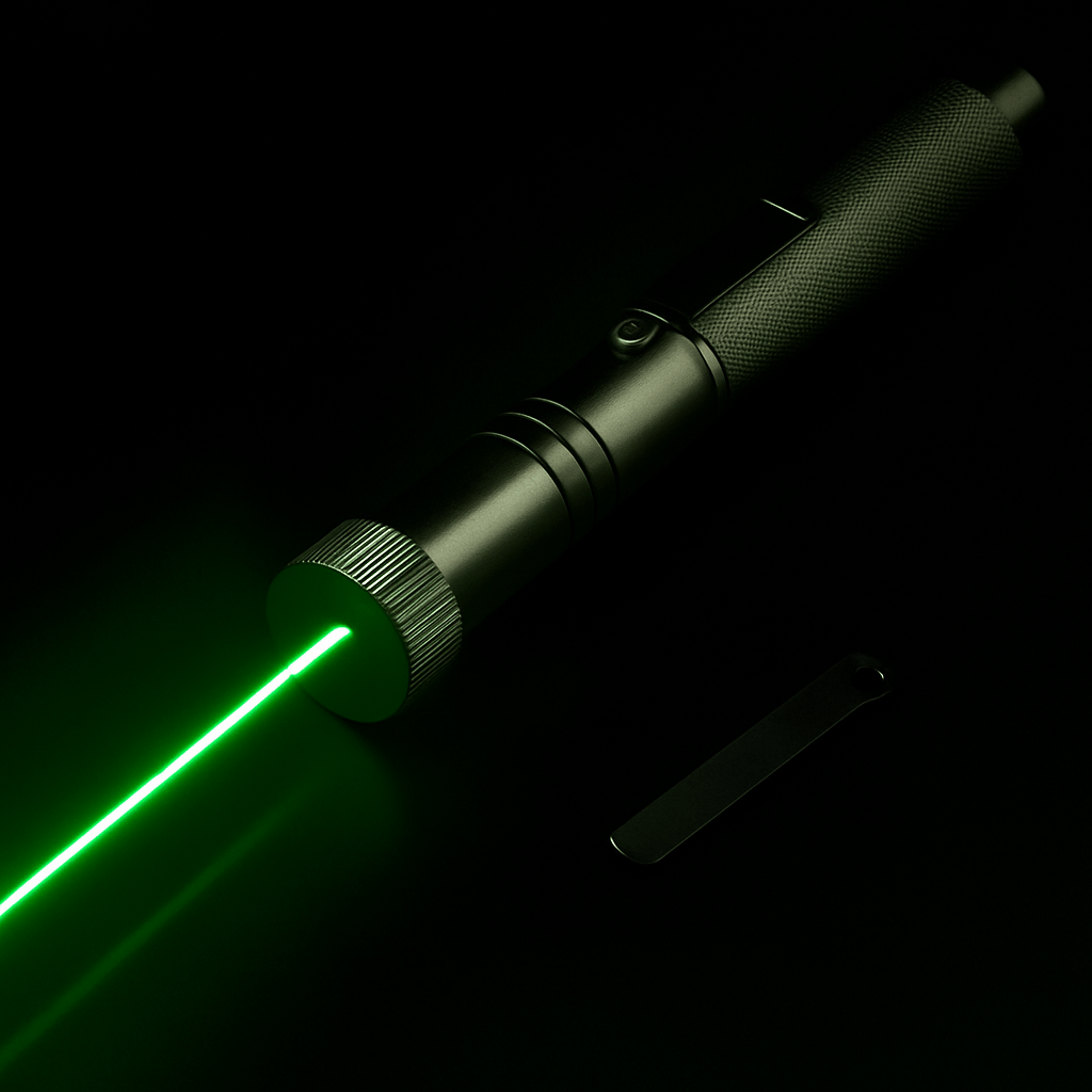 Grønn laserpeker for presentasjoner, stjernekikking, med justerbar fokus og lang rekkevidde.
