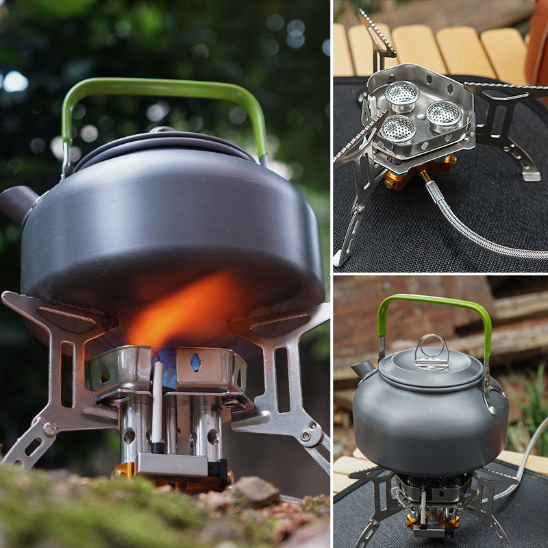 Solid utendørs brenner for camping. Vindbeskyttet og kraftig for rask matlaging i naturen.