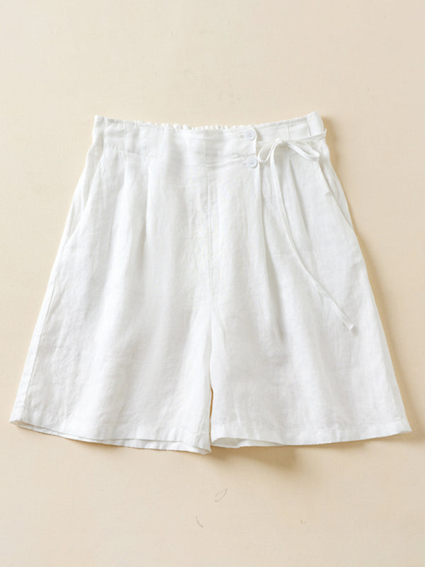 Trendy retro stil baggy shorts for kvinner. Perfekte sommershorts med løs passform, ideelle for strand og fritid.