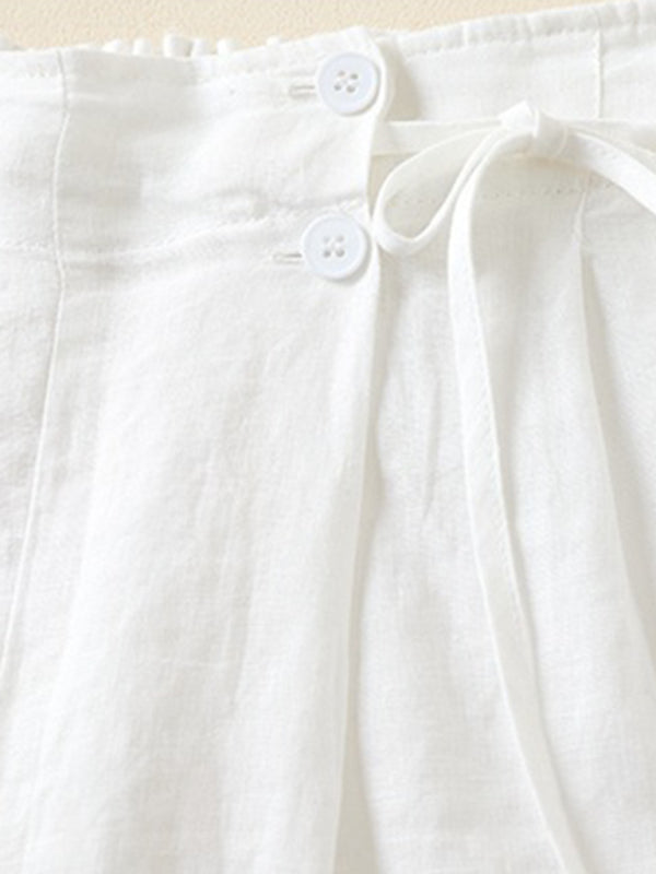Klassiske kvinne baggy shorts i retro stil. Komfortable dameshorts for hverdag og fritid med avslappet passform.