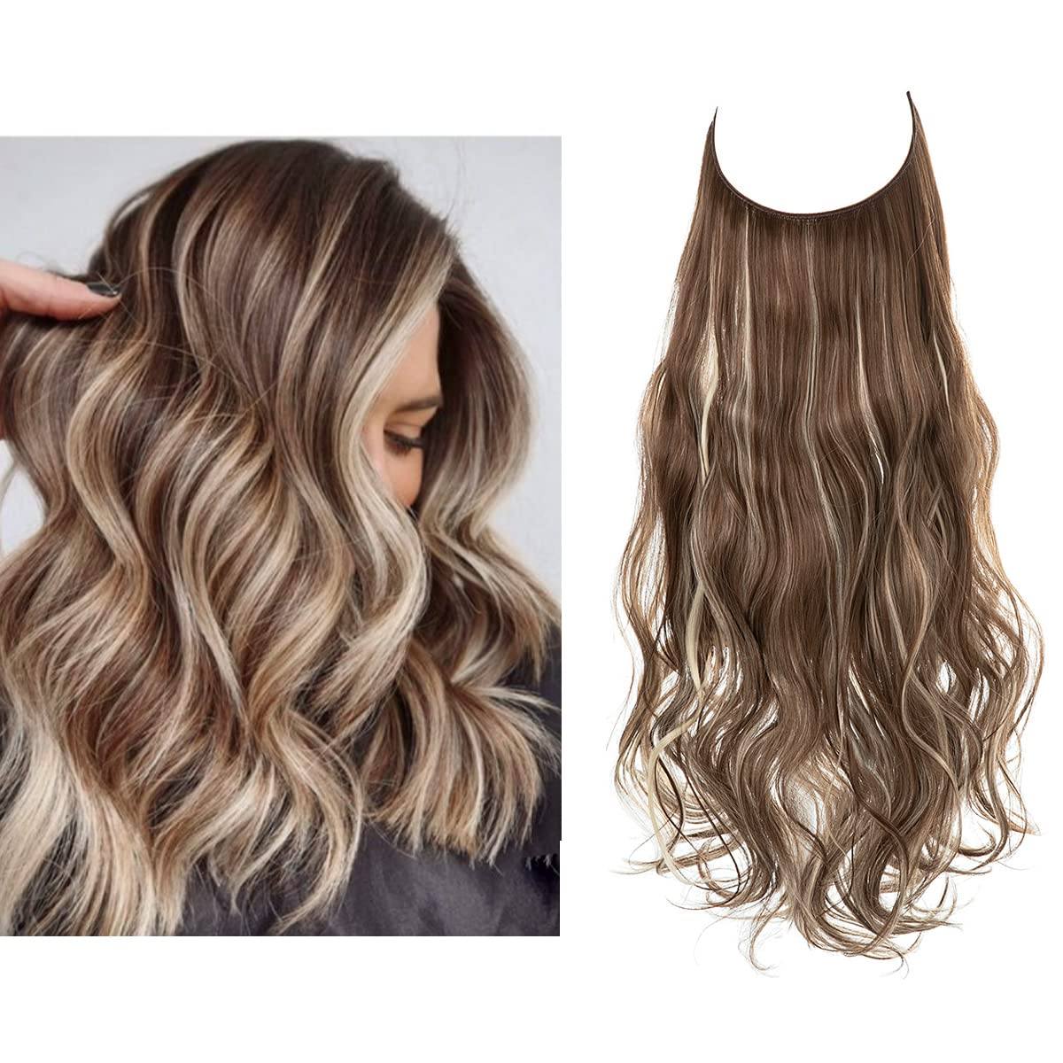 Langt, lyst hår med usynlige hårforlengelser, perfekt for en naturlig sommerlook.