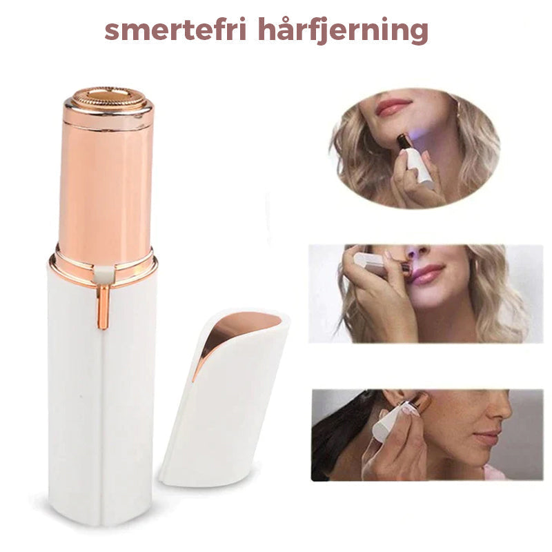 Nærvisning av ergonomisk ansiktsepilator for kvinner, presis og smertefri hårfjerning.