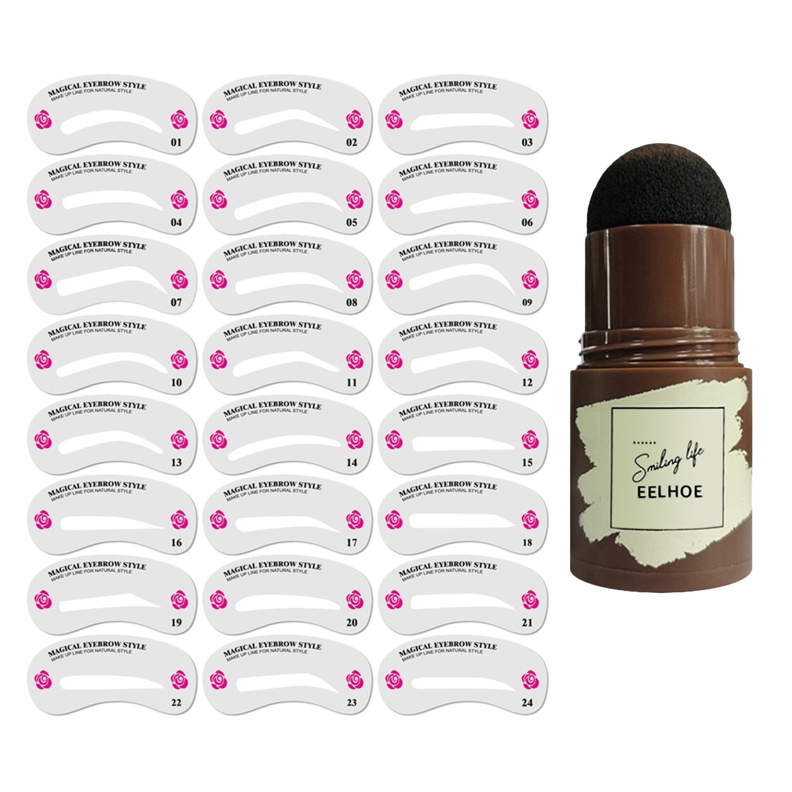 Kvinner brynstempel kit for perfekte øyenbryn på sekunder. Enkel makeup sminke for nøyaktig brynform.
