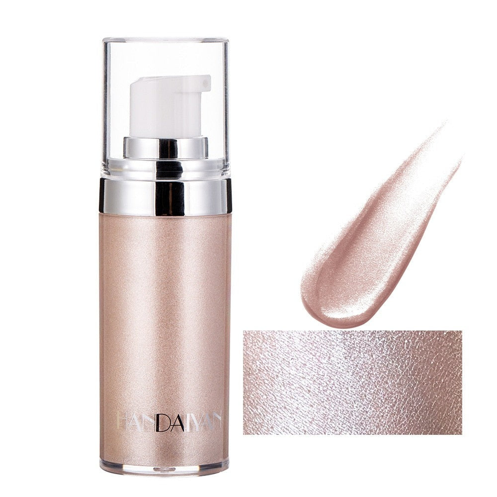Kvinner kroppshighlighter for strålende glød og fuktighet. Luksuriøs skimmer makeup og hudpleie.