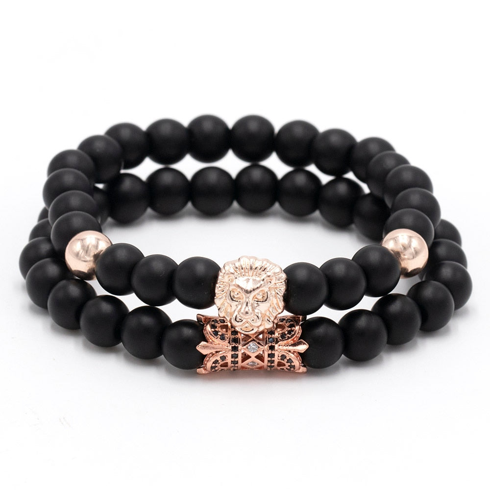 Vakre natursteinperler i dette løvearmbåndet for kvinner. Hver stein gir unik energi, styrke og balanse.