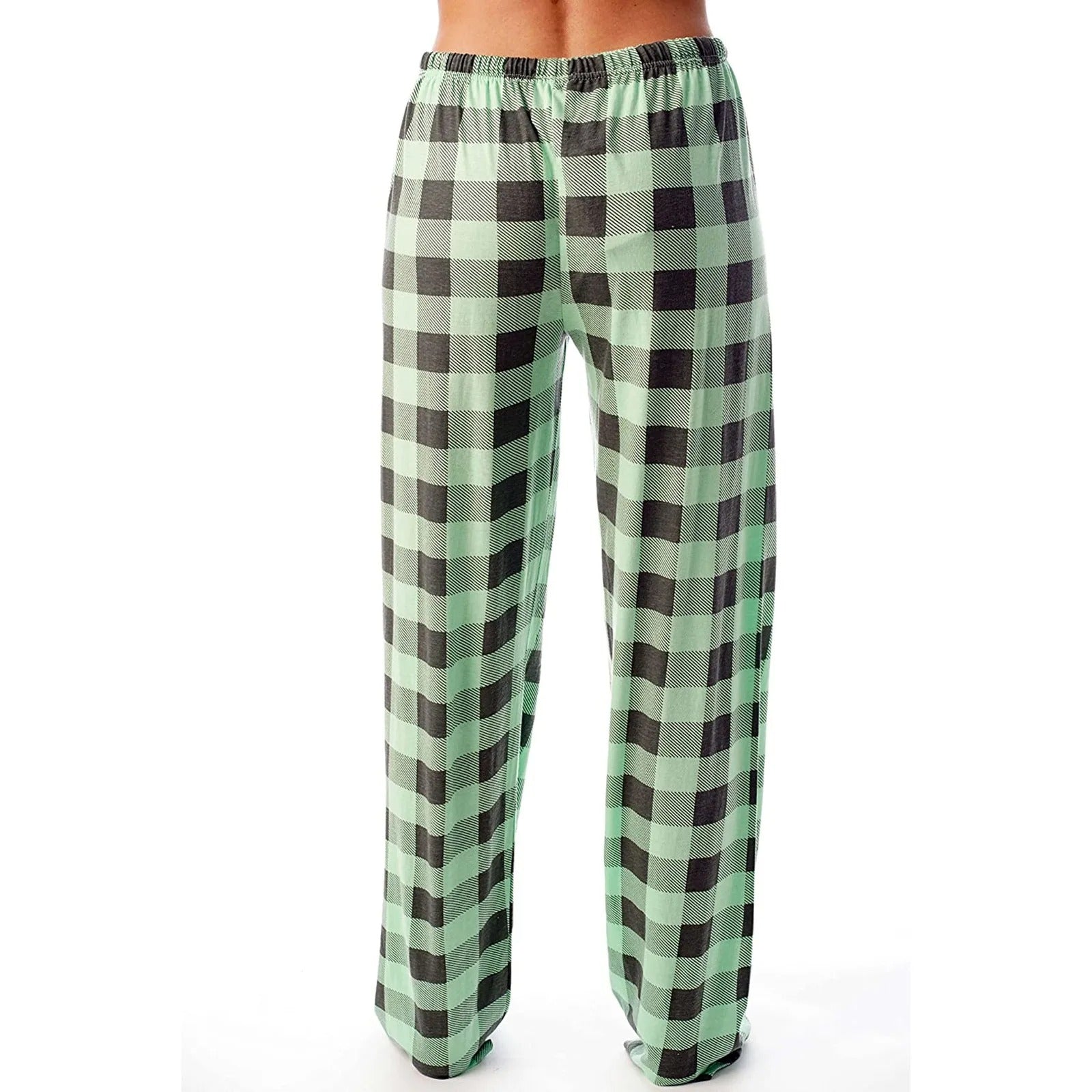 Kvinner pyjamasbukser i rutete mønster, gir både varme og elegant fritidsstil.