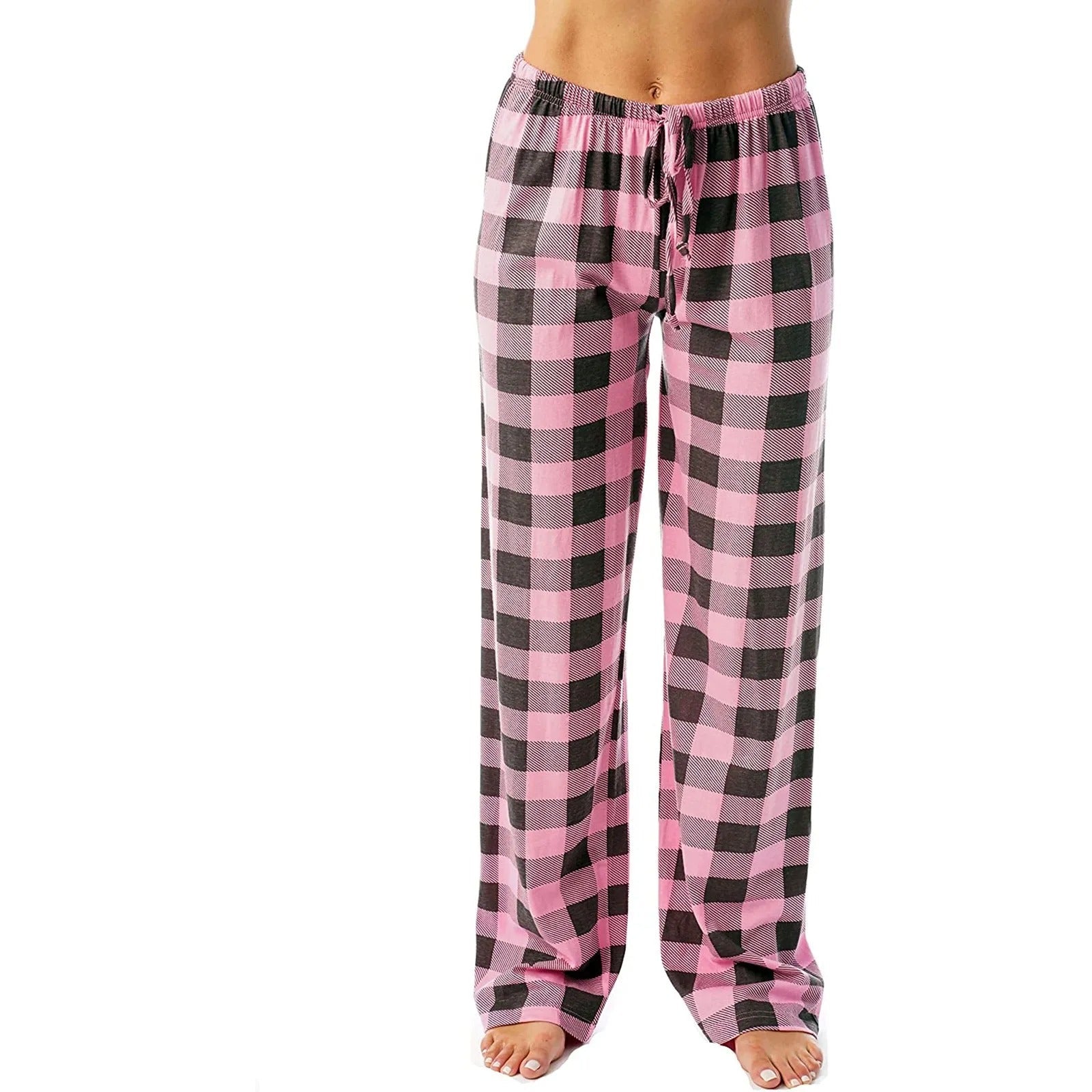 Avslappede kvinner pyjamasbukser, rutete design for både stil og velvære.