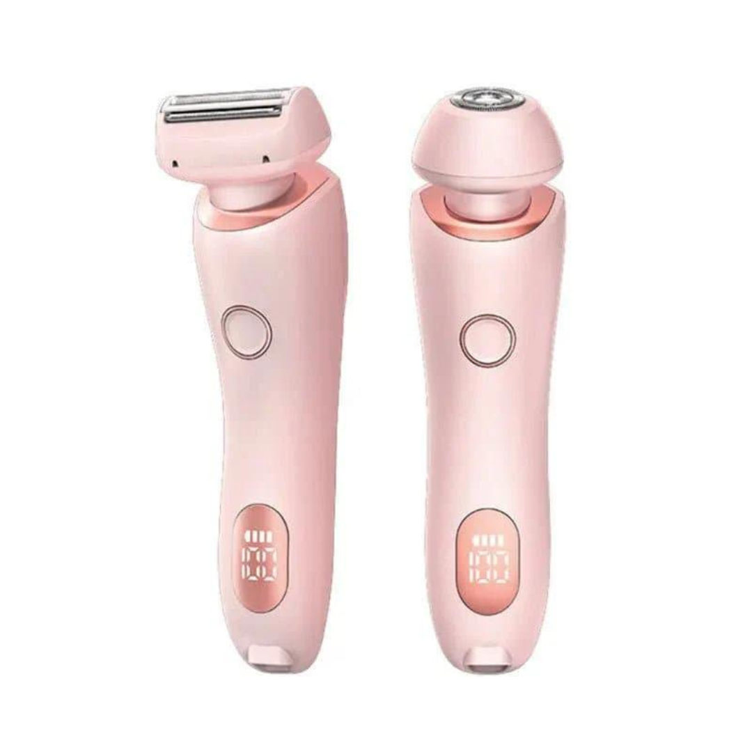 Kvinner's 2-i-1 epilator/barbermaskin for skånsom hårfjerning og silkemyk hud på kropp og ansikt.