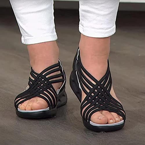 Sporty sandaler for kvinner på tur. Komfortable kiler for hverdag, ideelle for fotsmerter og sommer.