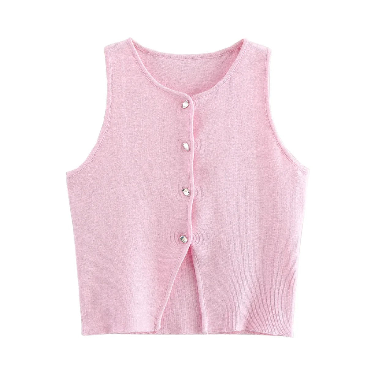 Allsidig strikket crop bluse for kvinner, flott for sommerdager og hverdagsantrekk.