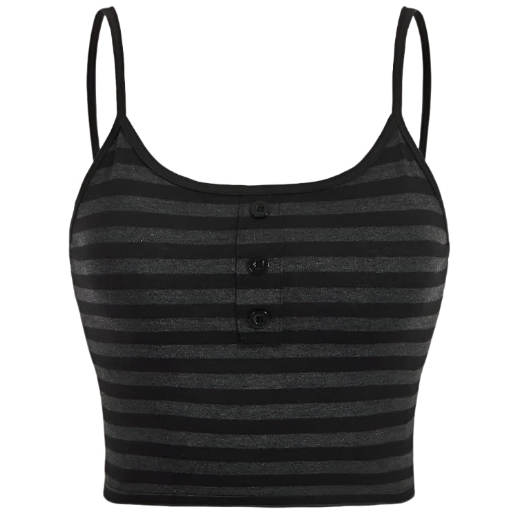 Kvinner stripete crop top med spaghettistropper, perfekt for edgy streetstil.