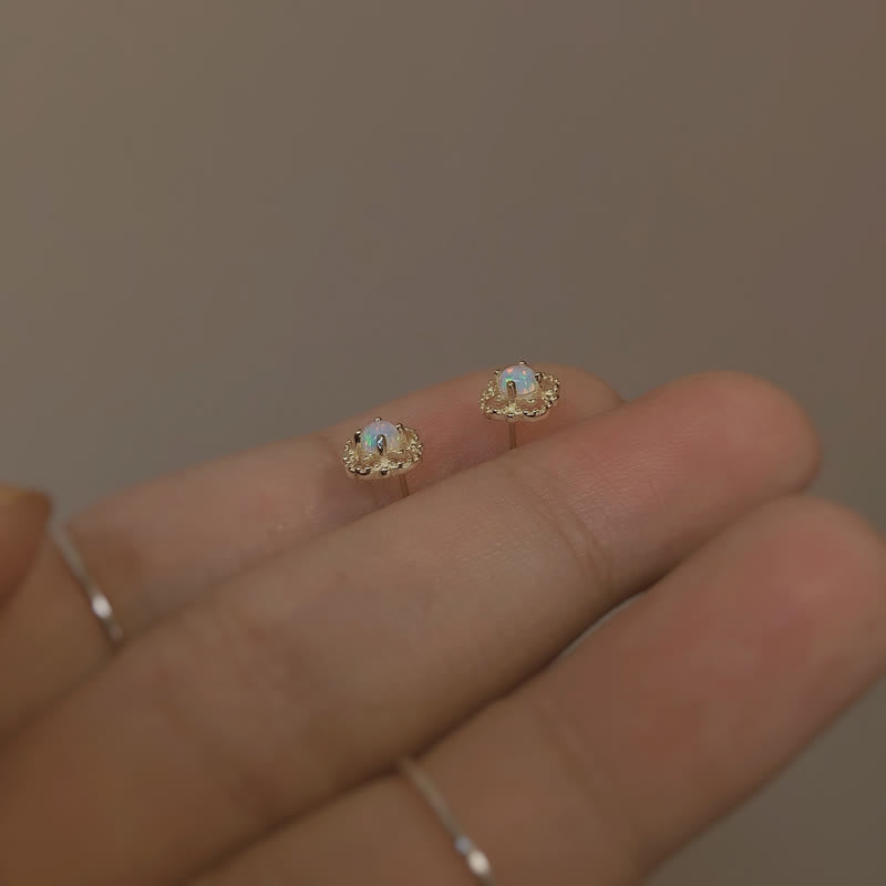 Kvinner elegant vintage opal øredobber, vakre smykker til spesielle anledninger.